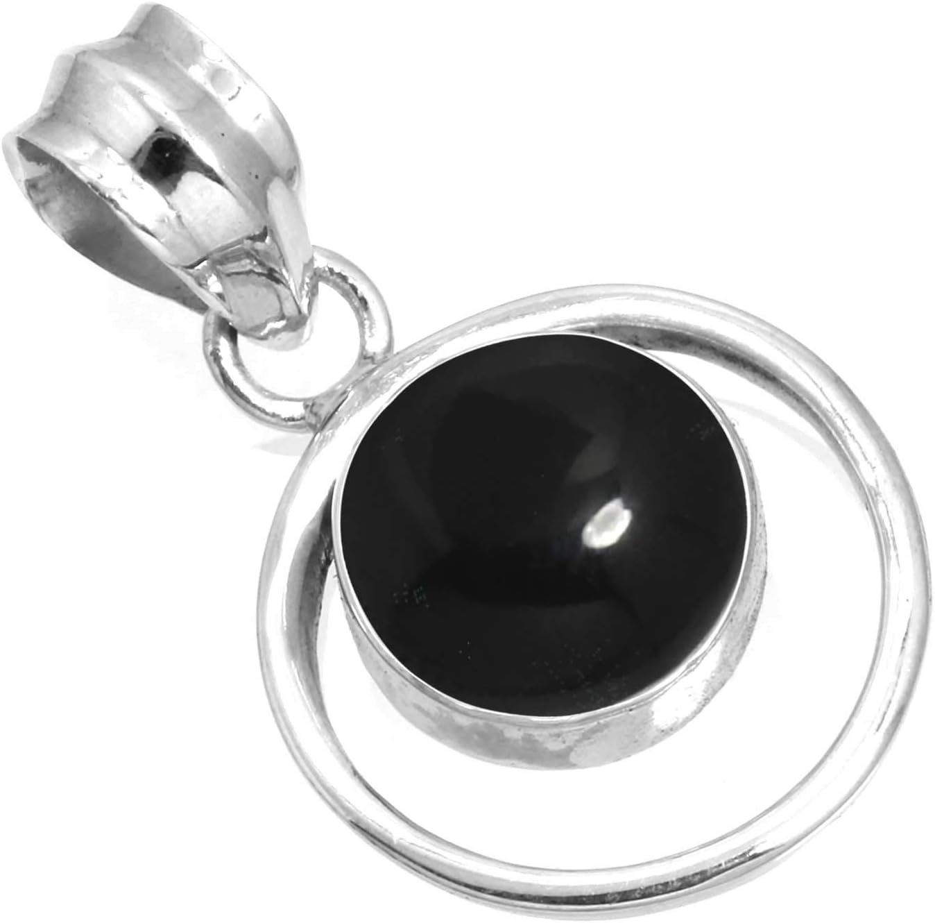 Agate, Moonstone, Lapis, Onyx Round Handmade Pendant Necklace Genuine 925 Sterling Silver Boho Natural Gemstone Jewelry For Women