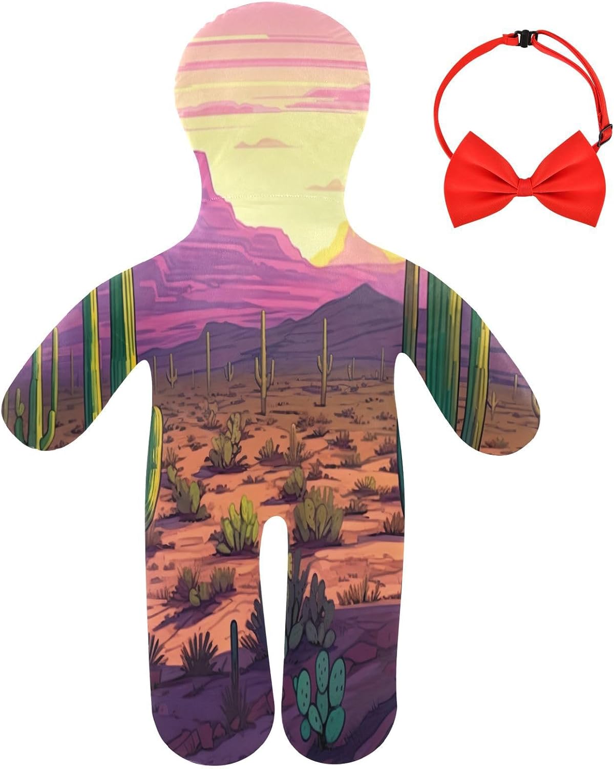 Cactus Desert Human-Shaped Pillow Soft Body Pillows Washable Velvet Pillows for Anxiety Relief Sleeping Cuddling & Support