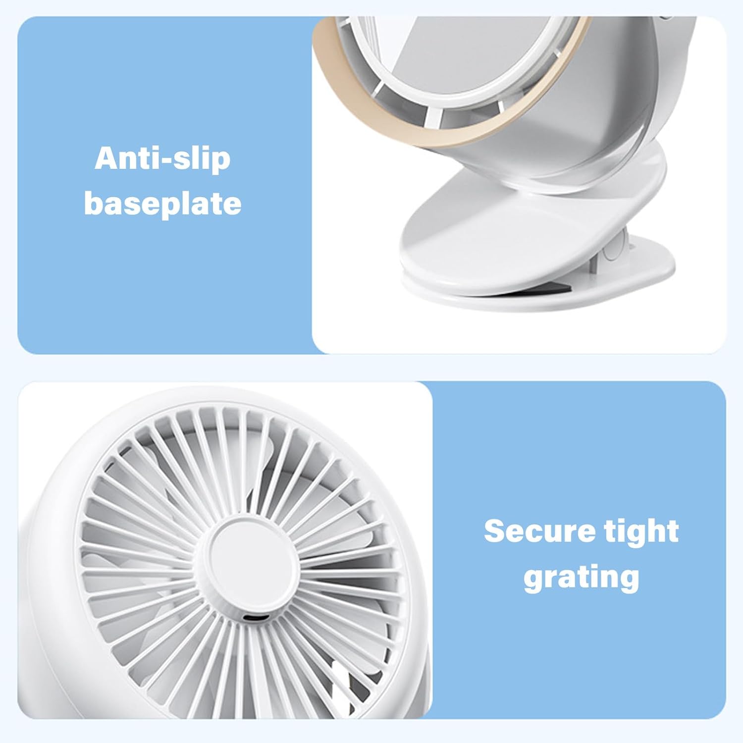 6inch Desk Fan LED Electronic Display with 5 Adjustable Speeds Wall Mountable Secure on Suitable for Home Office Dorm Cooling Fan