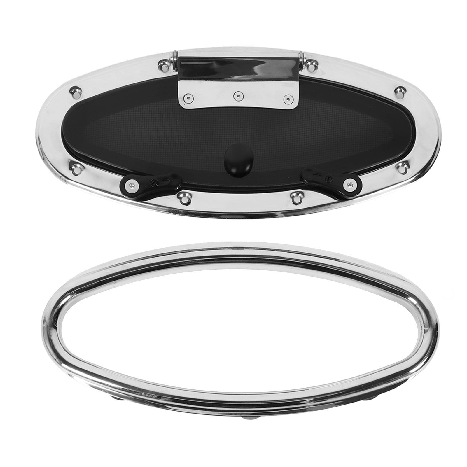 Oblò per Barche Marine da 300 X 105 Mm con Maniglia per Interruttore - Vetro Temperato, Resistente Ai Raggi UV, Impermeabile Yacht e