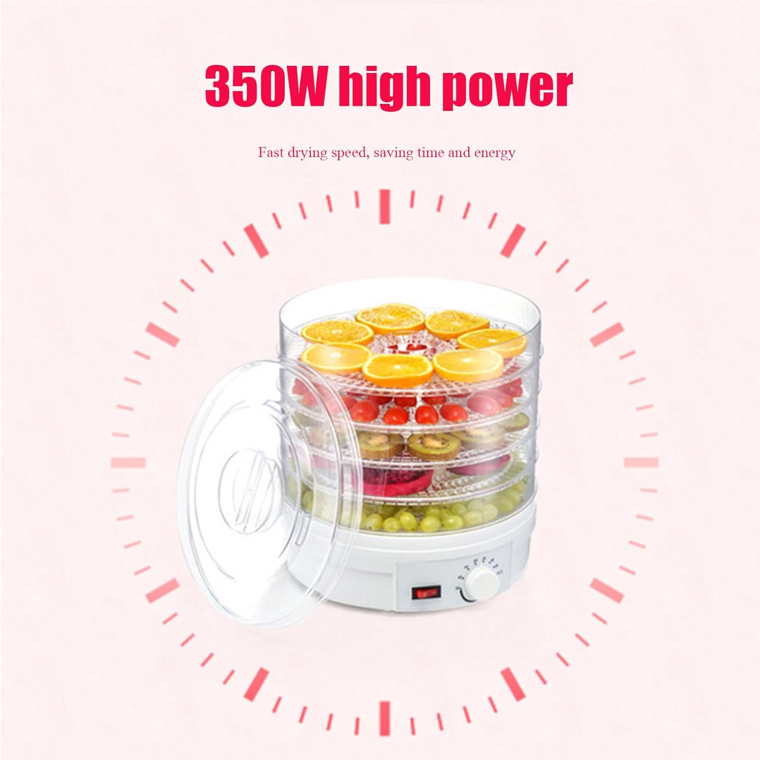 Compact Food Dehydrator with Temperature Control - Ideal for Fruits, Veggies, Dog & Cat Treats, and Candy - Exquisite Design for Home Use