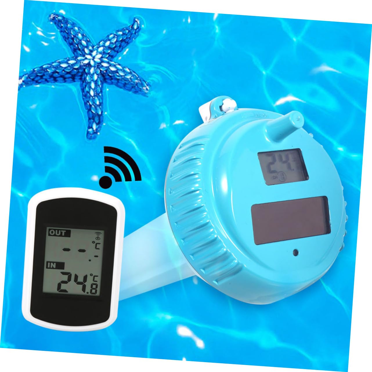HEMOTON Termometro Galleggiante per Acqua Wireless Termometro per Piscina e Spa Monitor Temperatura Acqua Display Facile da Leggere