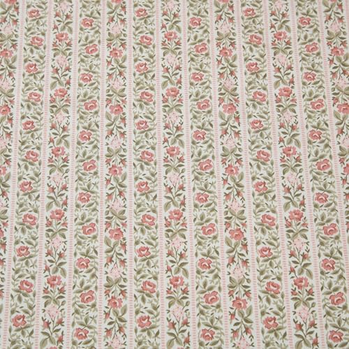 Image of Laura Ashley - Full Size Sheet Set, Crisp & Lightweight Cotton Percale Bedding with Fitted Sheet and Pillowcases, Floral Room Decor, Deep Pocket, College Dorm Room Essentials (Marta Stripe Pink)