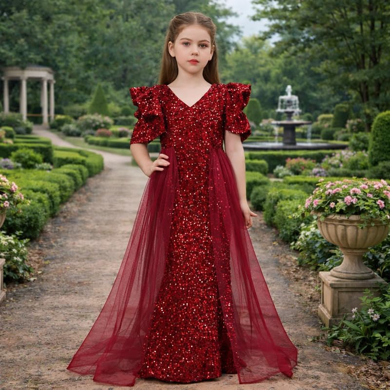 Image of Girls Viscose Western One Piece | Designer Frock for Kids | Solid Work | Toddler Frock Dress | Birthday Party Dress for Girls