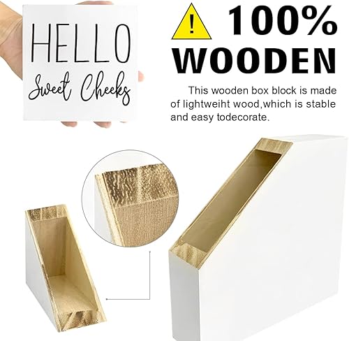 Miniatura 2 de Divertidos letreros de madera para baño, con texto en inglés Hello Sweet Cheeks, letrero de madera para baño, estante de baño, baño, hogar, mesa,