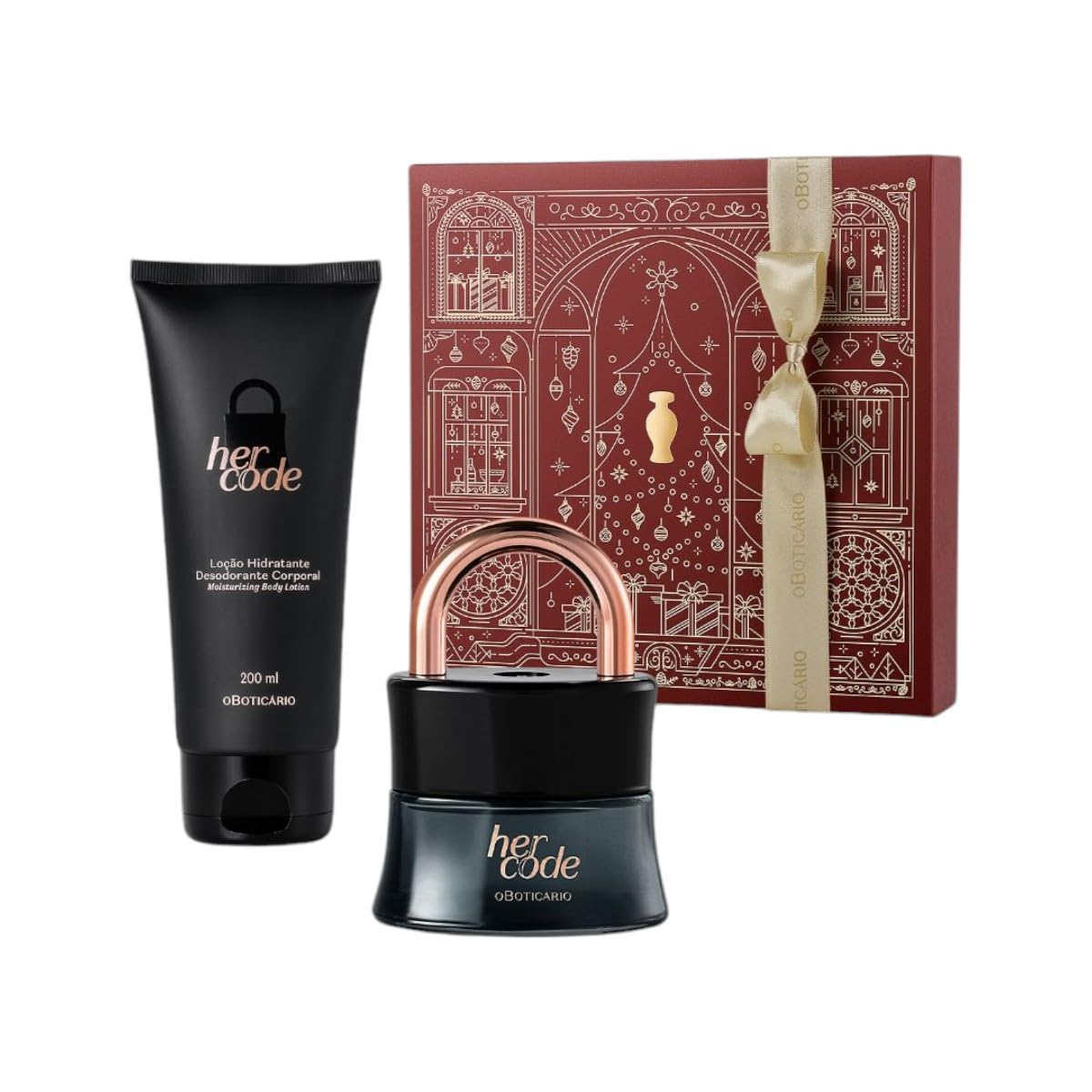 O Boticário Her Code: Kit Presente Eau de Parfum 50 ml, Hidratante
