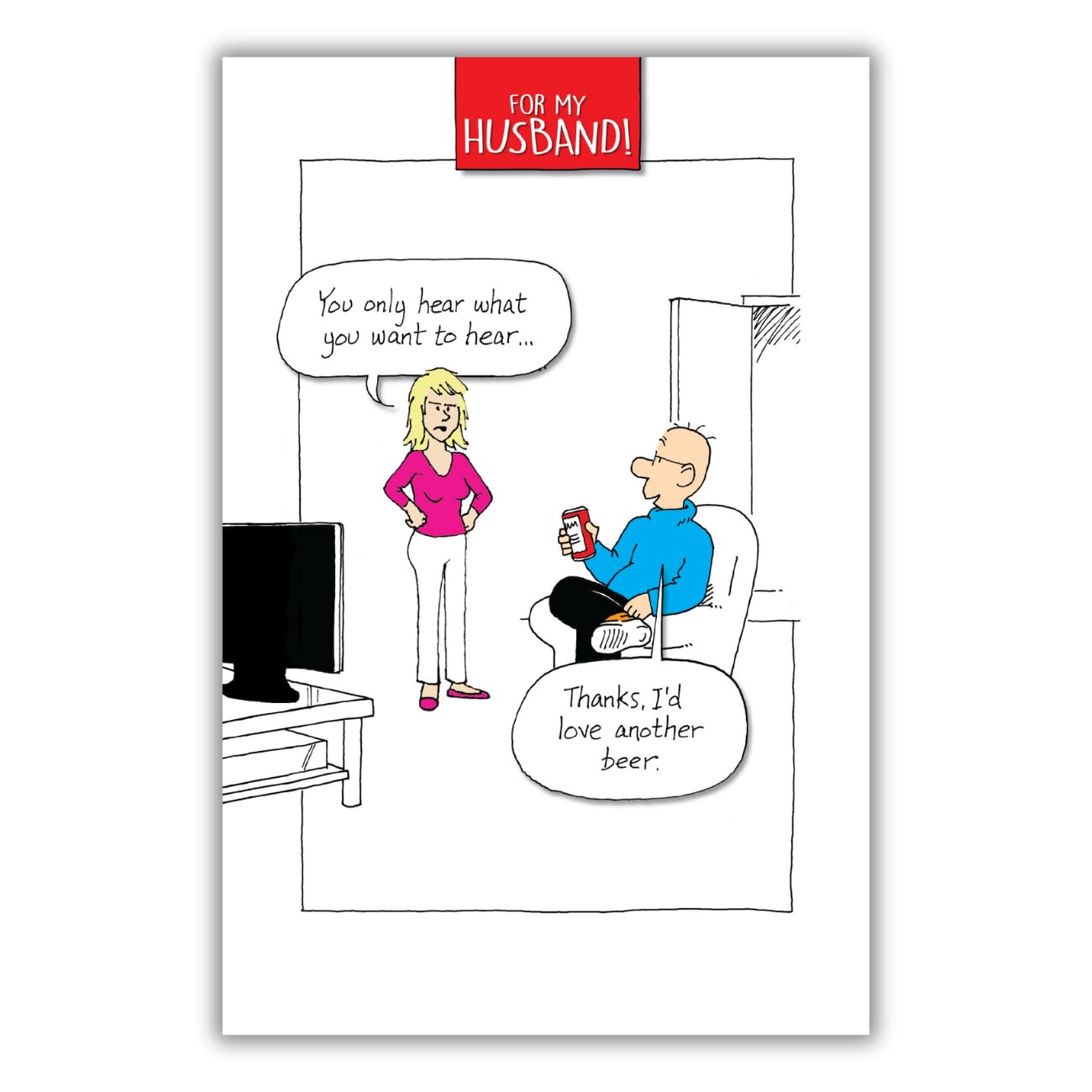 Norbert & Val, Husband Birthday Card, You Only Hear What You Want To Hear Birthday Card Husband, Funny Birthday Card Husband