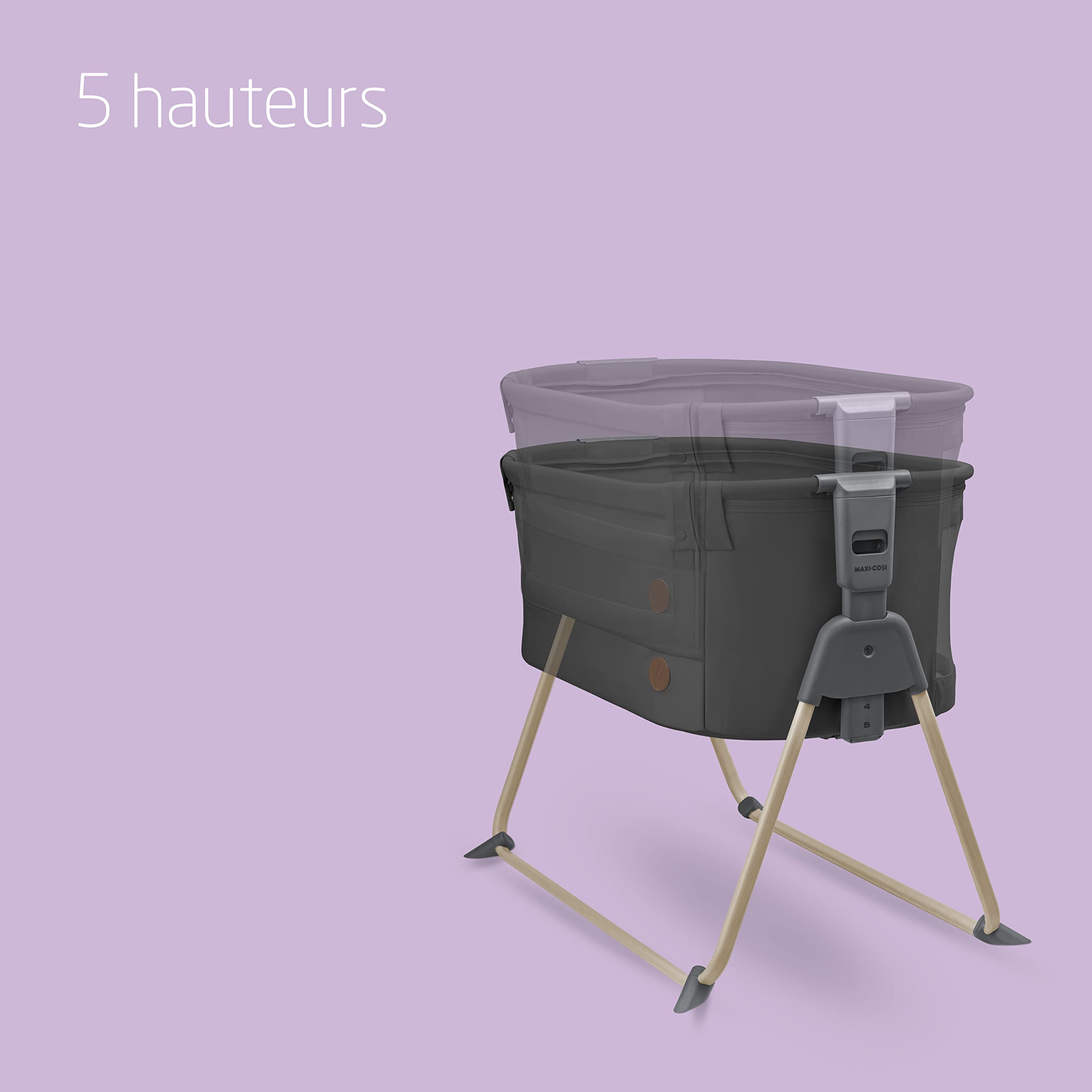 Maxi-Cosi Cododo Tori 2 en 1, Berceau bébé, Cododo, Pliage ultra compact, Léger, 5 hauteurs, Maille respirante, Tissus 100 % recyclés, de 0 à 6 mois environ, 0 à 9 kg, Beyond Graphite