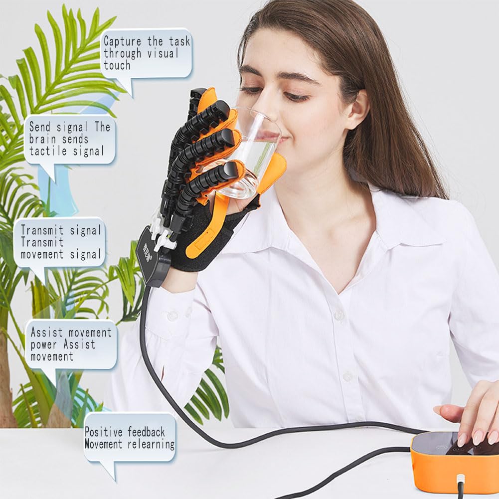 Guanto Robotico per Riabilitazione della Mano – Fisioterapia e Allenamento delle Dita per Ictus, Paralisi Cerebrale e Recupero Funzionale Left L