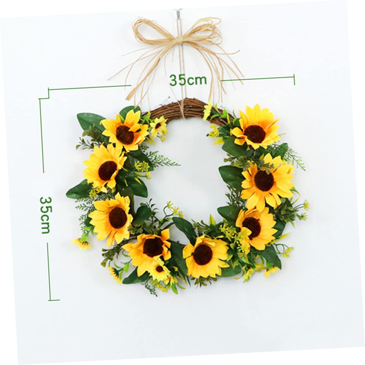 Alipis 2 Pz Simulazione Girasole Ghirlanda della Porta d'ingresso ghirlande Verdi per la Porta d'ingresso addobbi Matrimonio Ornamento vetrina Ghirlanda sospesa Artificiale Appeso al Muro