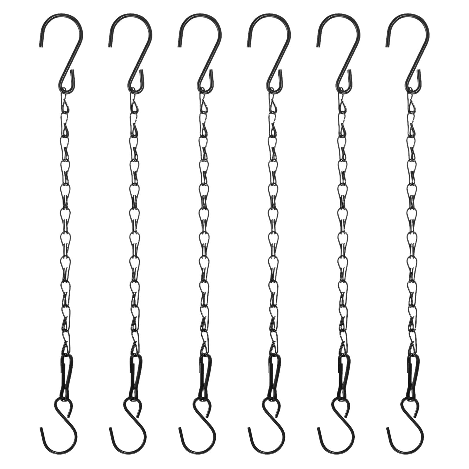 M METERXITY 6-Pack Chain for Hanging Plants 29cm/11in Iron Black