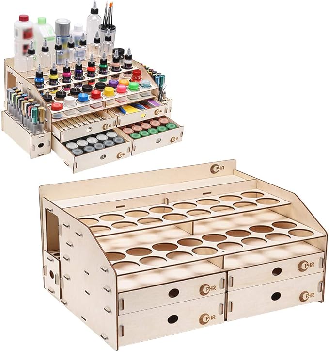 TOGUSH Wood Artist Supply Paint Rack Stand Pigment Ink