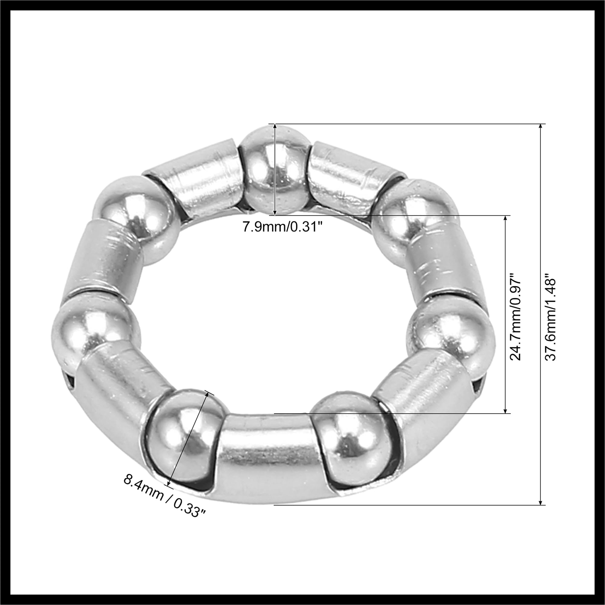 Hihaha 2pcs 37.6mm x 7 Bicycle Ball Bearings Crank Wheel Bearing Retainer Durable Material - Image 4