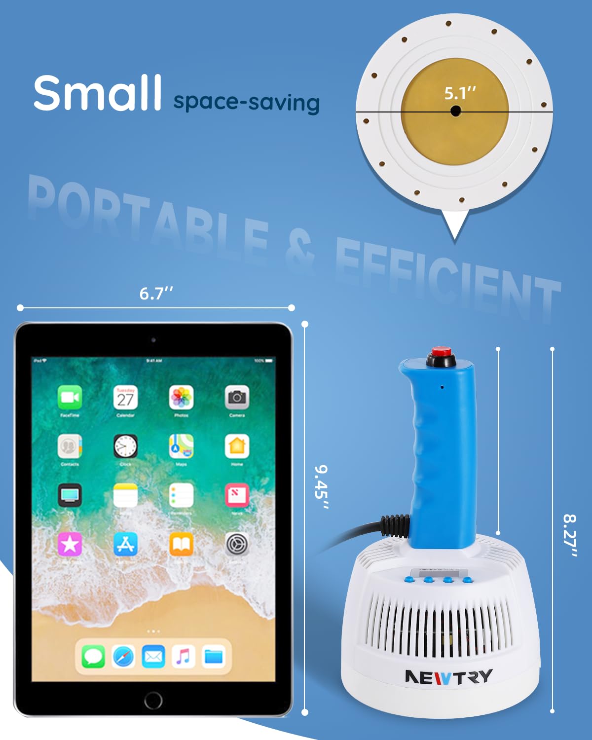 NEWTRY Macchina di tenuta a induzione elettromagnetica da 20 a 100 mm, macchina di sigillatura portatile in alluminio per bottiglie di plastica o vetro con coperchio piatto e non metallico