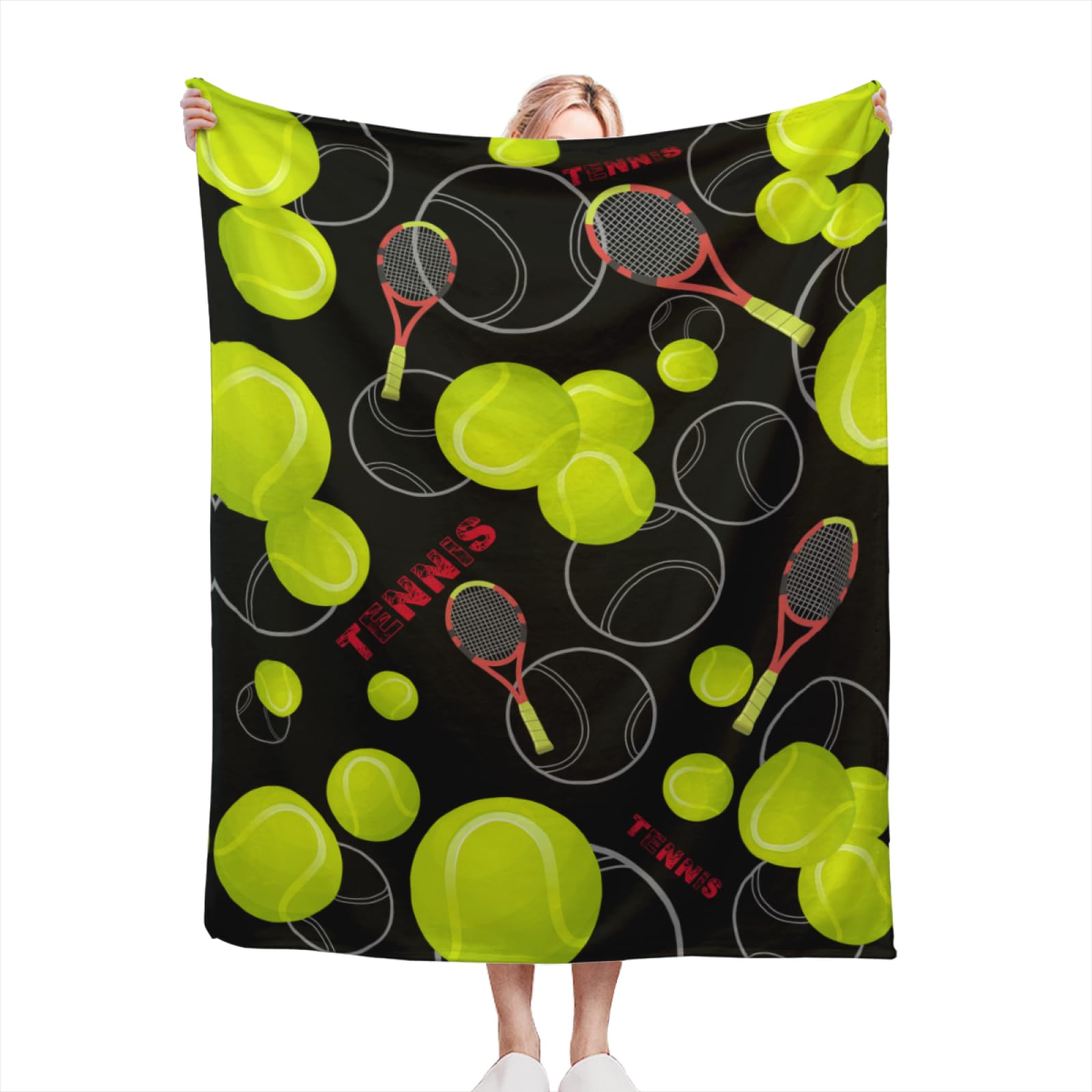 Tennis Blanket Soft Warm Throw Blanket for Kids Adults Gift,Lightweight Cozy Luxury Flannel Blankets for Couch Bed Sofa 50"x40"