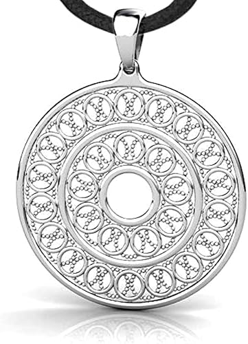 Mandala Chakra Necklace Sterling Silver 925 - Filigree Boho Indie Pendant - Sacred Geometry Esoteric Amulet - Hippie Namaste Yoga Jewelry for Women