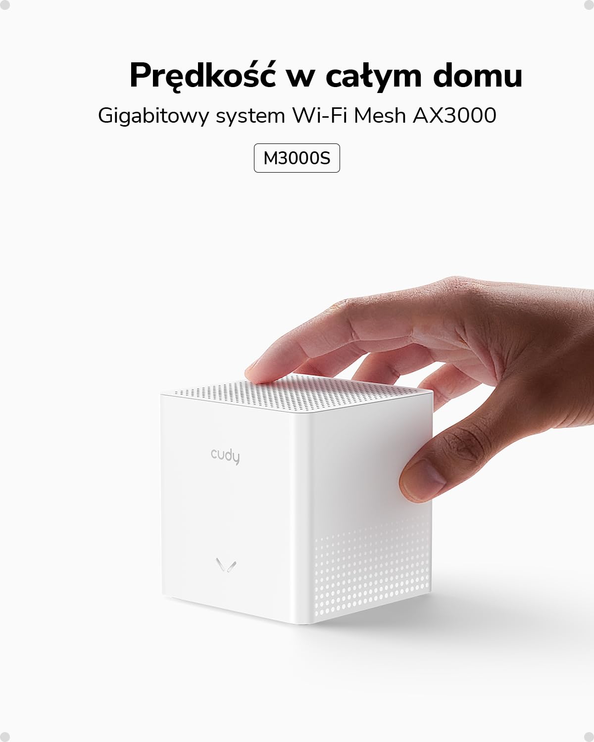 Cudy AX3000 WiFi 6 Dwupasmowy Router System Mesh 160m² 2.5G M3000S 2 Sztuka