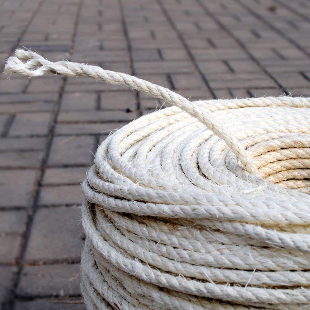 Yangbaga - Corda di sisal Naturale, 8 mm, Ricambio Corda, Accessorio Ideale per sostituire Pali dell'albero per Gatto, Palline Giocattolo in sisal Inclusi