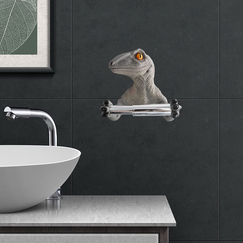 BTSEURY Dinosaurier Toilettenpapierhalter – Kreativer WC-Wolkenhalter, Wandmontage, Für Bad & Küche (Grün)