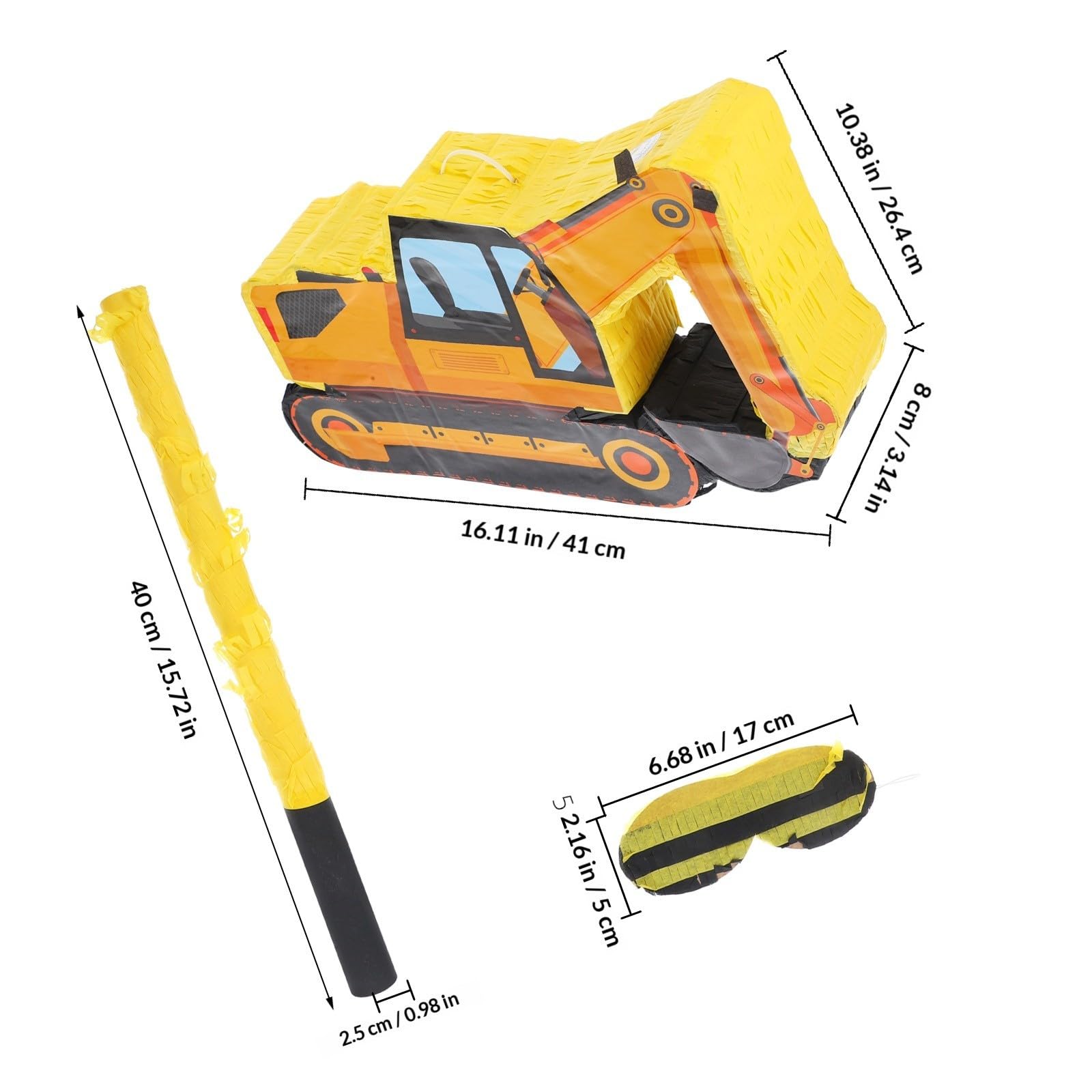 Piñata de Excavadora 1 Set de Papel para Fiesta Infantil