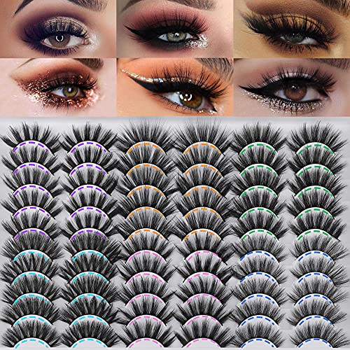 30 Pairs Faux Mink Eyelashes Pack Soft Natural Lashes Fluffy 3D Lashes Bulk 6 Styles Eye Lashes Wholesale by wtvane