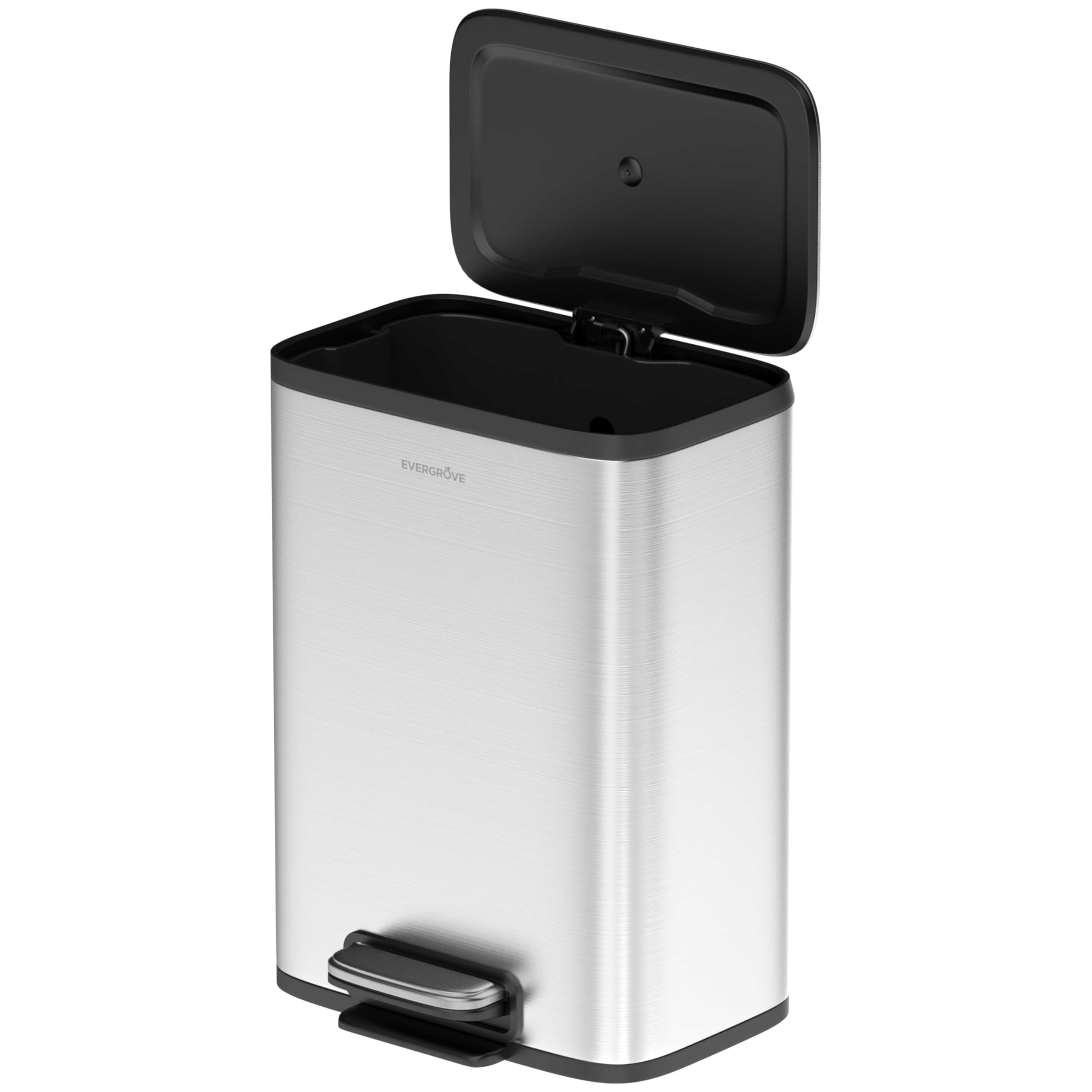 EverGrove 50L Stainless Steel Kitchen Bin, Soft-Close (Silver)