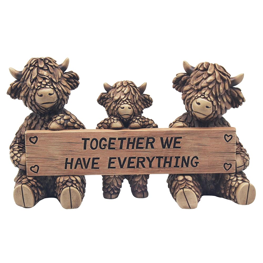 Lesser & Pavey Hughie Highland Cows Together Figurines Statues For Home Decor