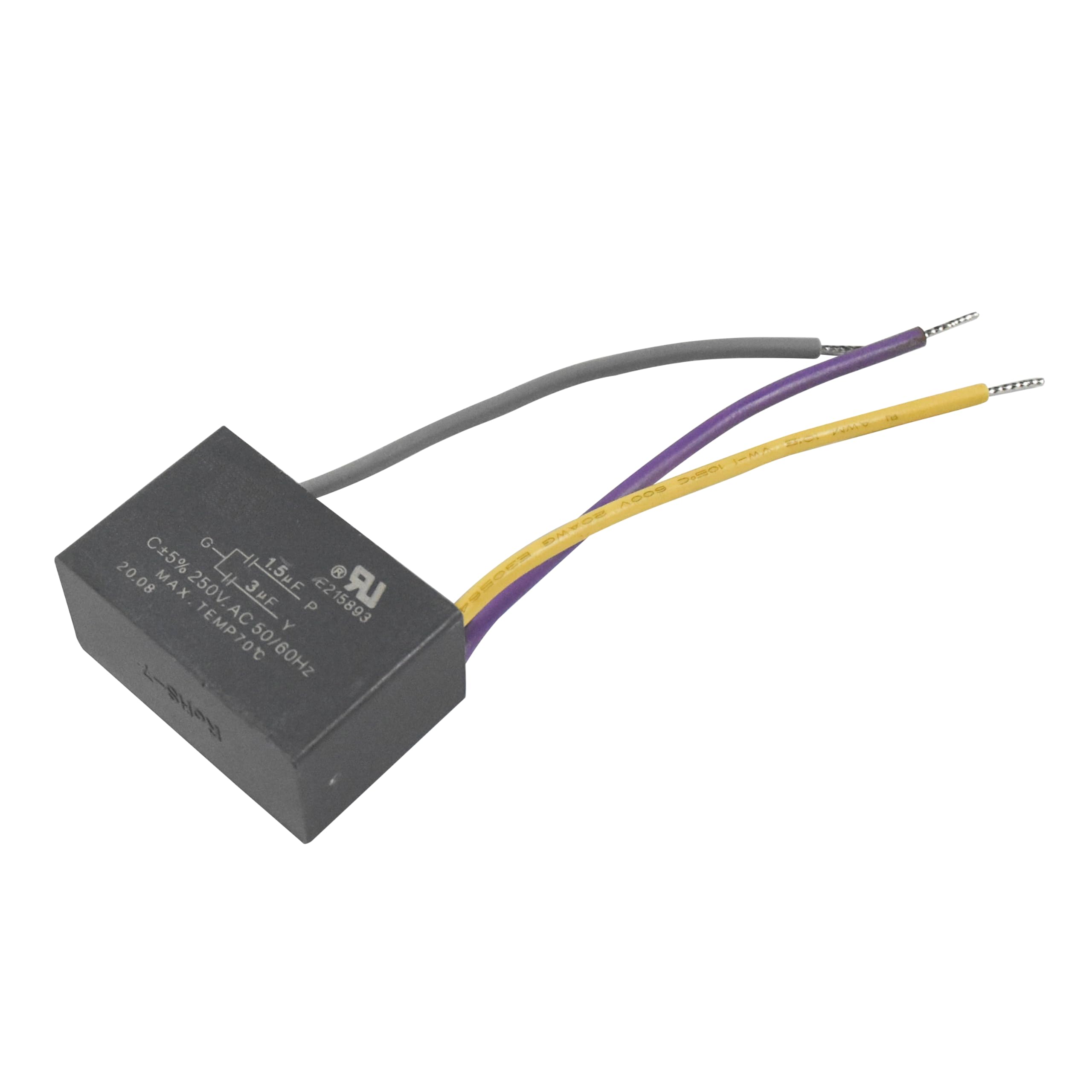 HQRP CBB61 Ceiling Fan Capacitor - 5uf+5uf+5uf, 5-Wire, 250VAC - Replacement For Hampton Bay Fans