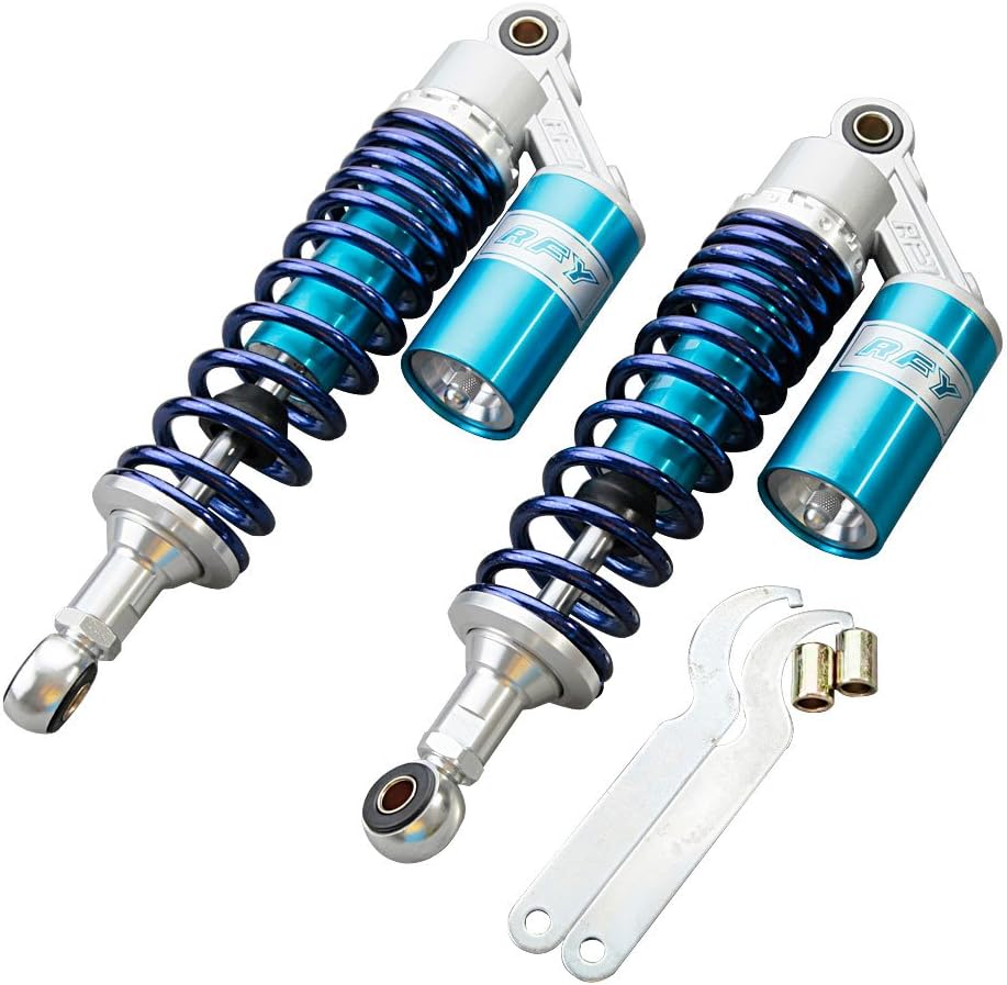 Mallofusa 12.5 Inch 320mm Pair Motorcycle Shock Absorber Rear Suspension Universal For Honda Suzuki Yamaha Kawasaki ATV Go Kart Quad Dirt Sport Bikes Blue