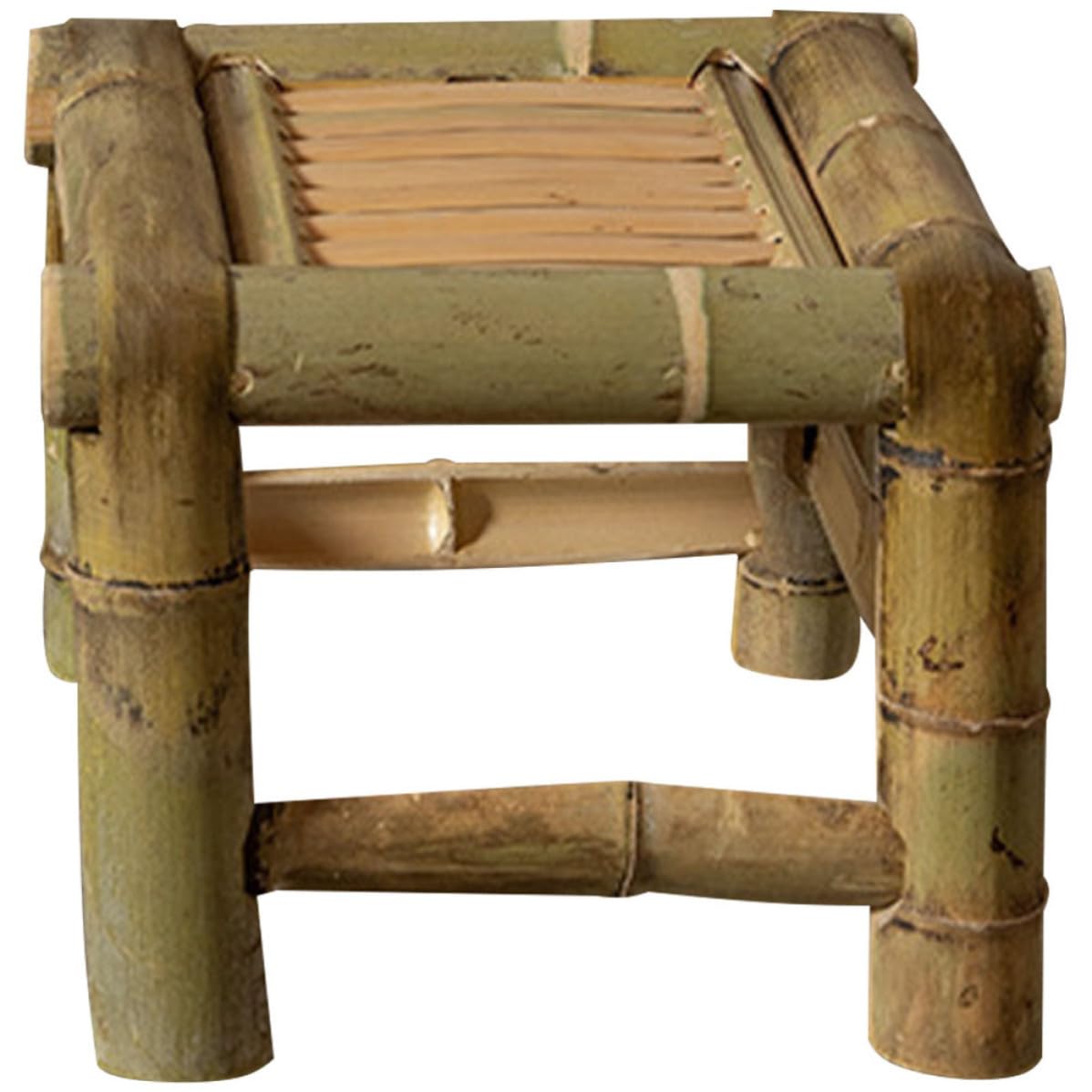 VANZACK Taburete de Bambú Pequeño, Taburete bajo Retro, Bambú, Fácil de Limpiar, Ahorro de Espacio, para Balcón y Ducha