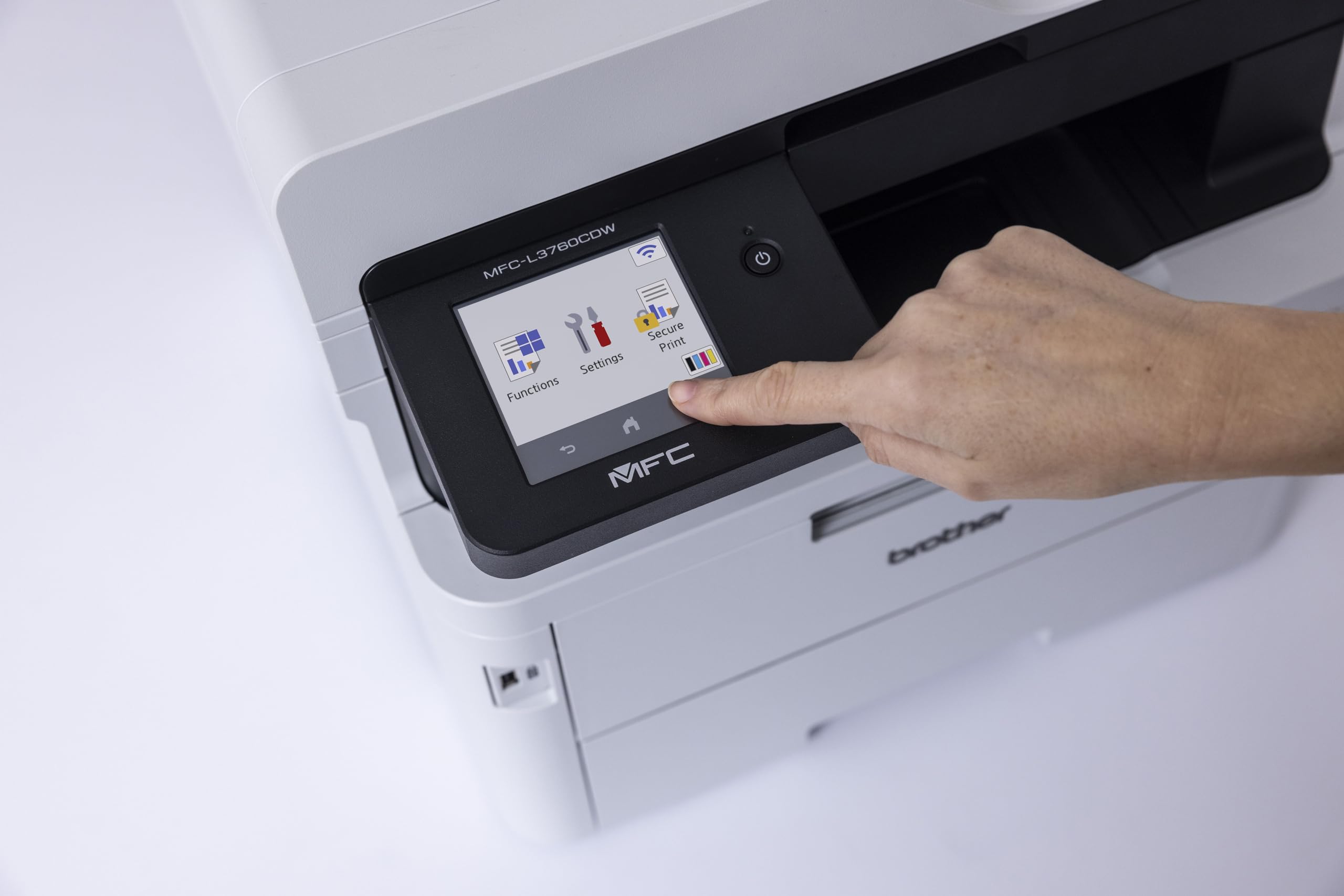 Brother MFC-L3760CDW - Kompaktes 4-in-1 Farb-LED Multifunktionsgerät mit WLAN/LAN, ADF und Automatischem Duplexdruck