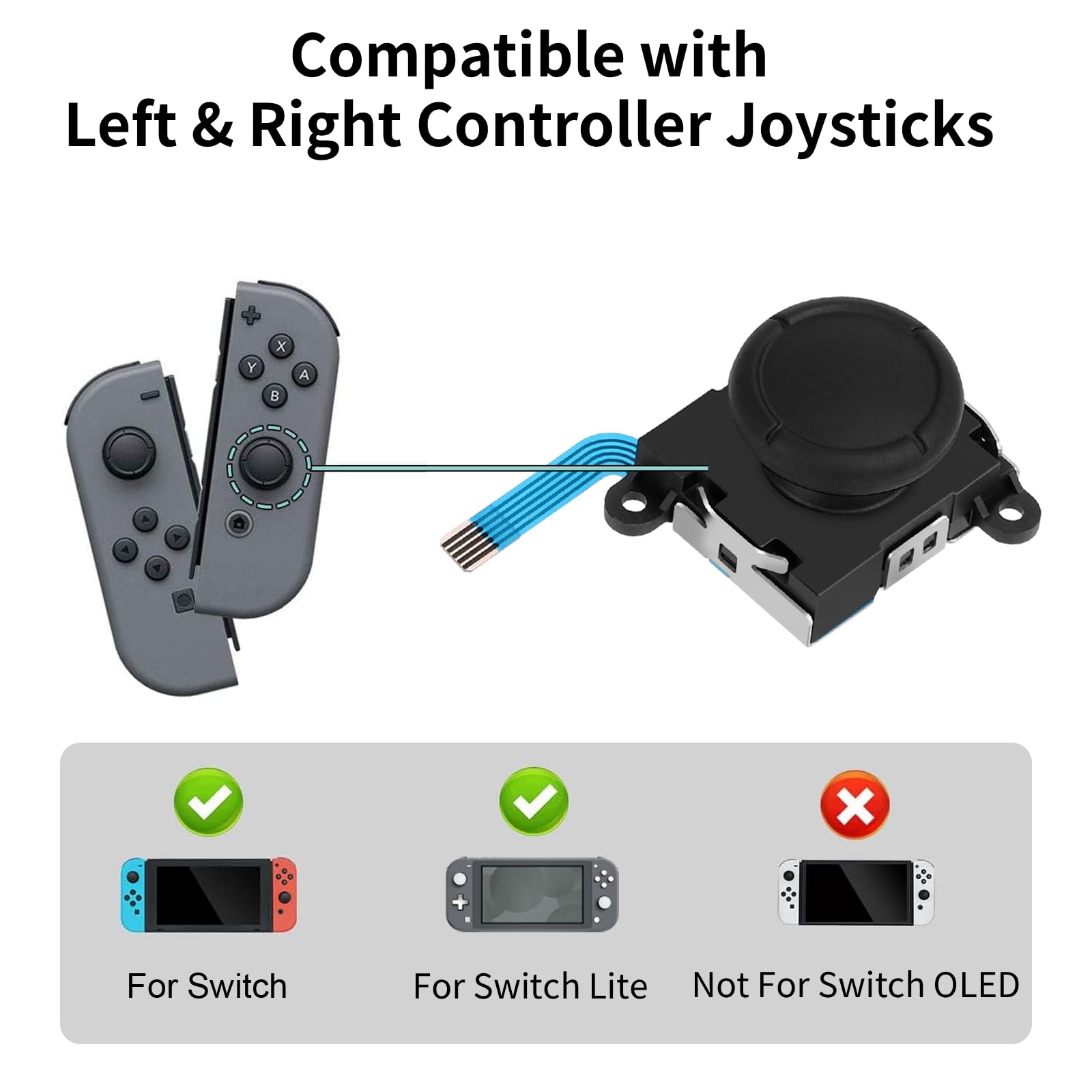 Amazon.com: Linkstyle 4PCS Joycon Joystick Replacement, Left Right