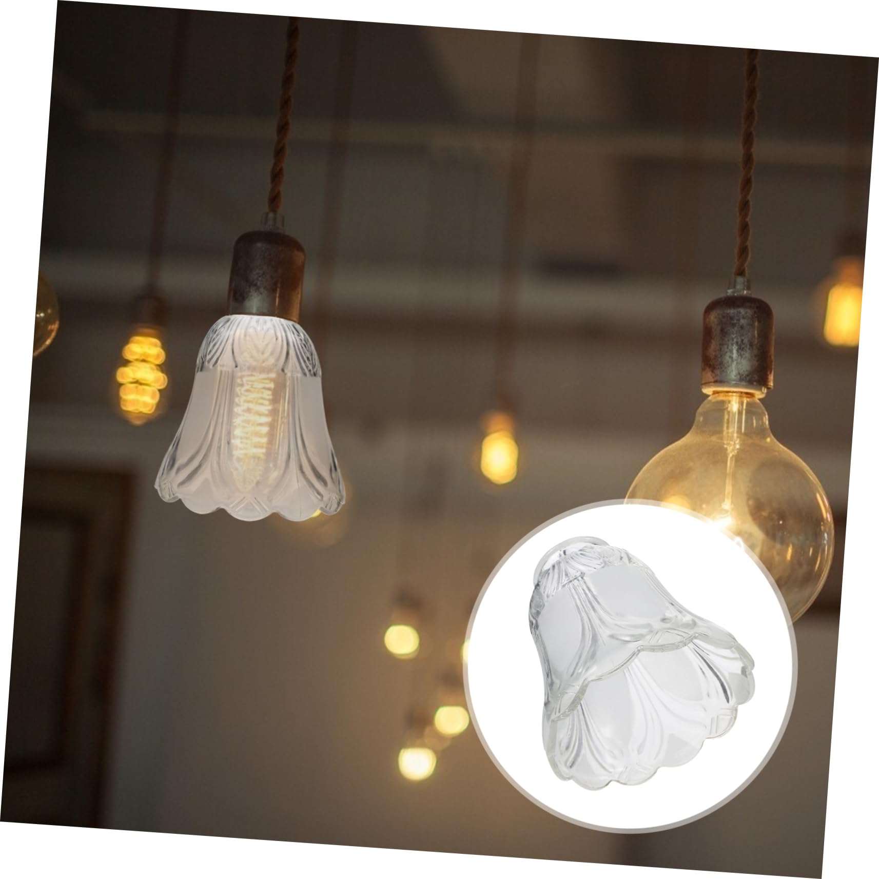 Coperchi Lampada in Vetro Trasparente, Decorativi, 2 Pezzi