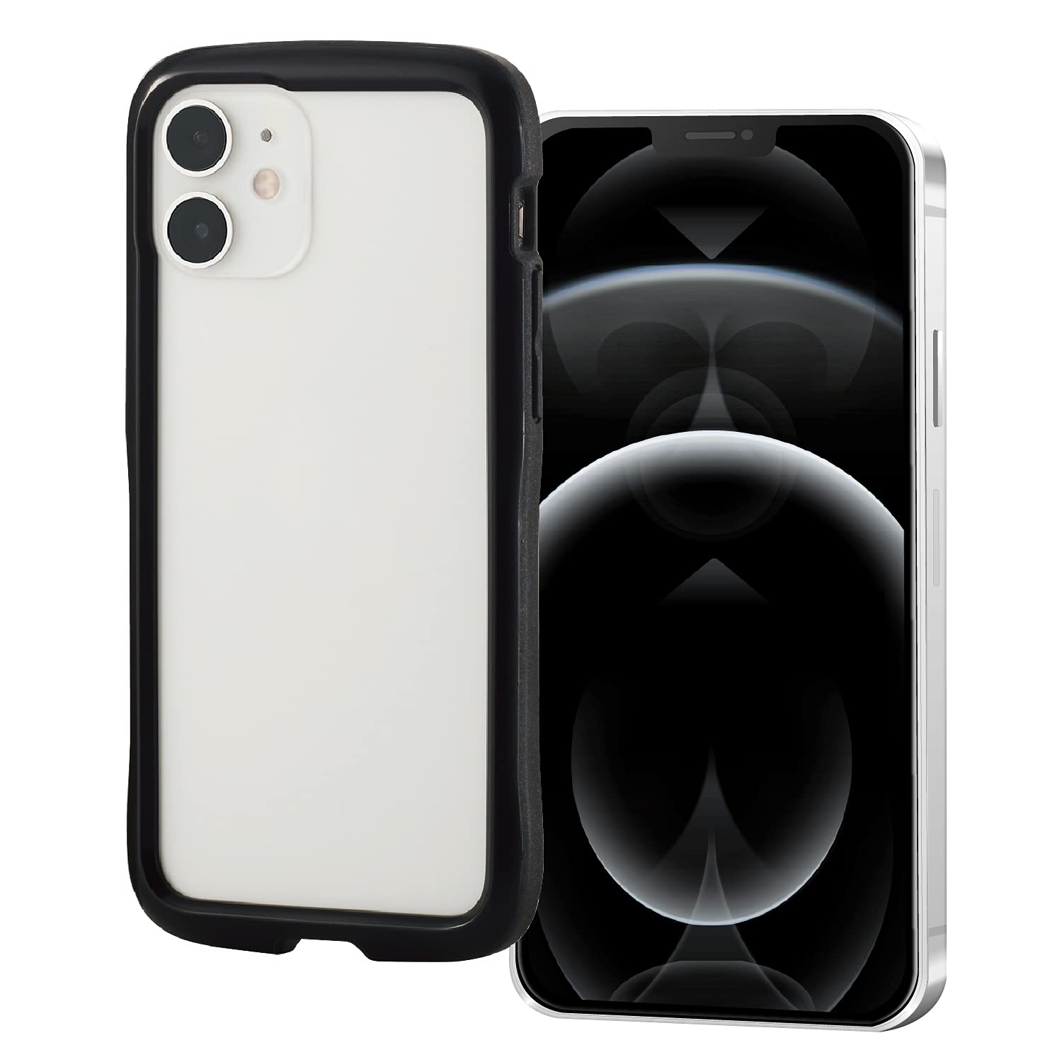 エレコム iPhone 12 / iPhone 12 Pro ハイブリッドバンパーケース TOUGH SLIM LITE ブラック PM-A20BTSLBBK