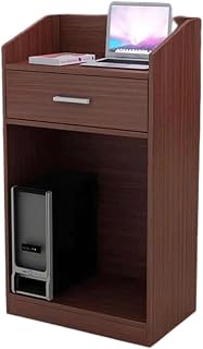 Floor Lectern Podium Portable Podium Stand Wooden Teacher Podiums with Drawer Open Storage Podiums for Lecterns Conference Table Podiums,Teak