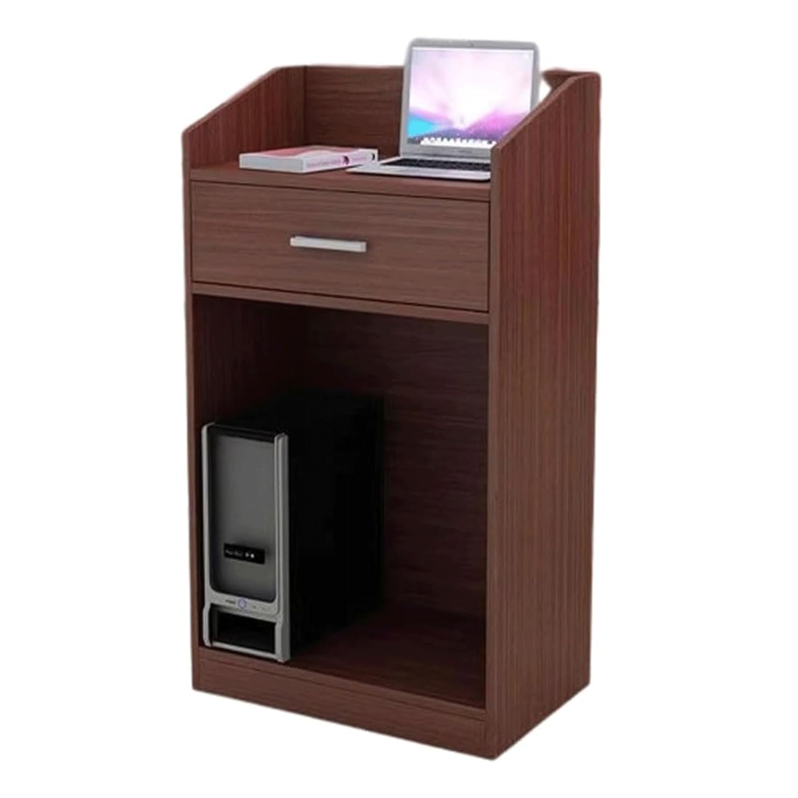 Genérico Atrile portátil Ajustable con Almacenamiento para Iglesias, conferencias, enseñanza y oratoria. Ligero, fácil de Montar, con Elegante Acabado en Teca.
