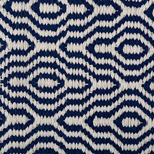 Tapete decorativo de algodón trenzado 76x46 cm azul miniatura 4