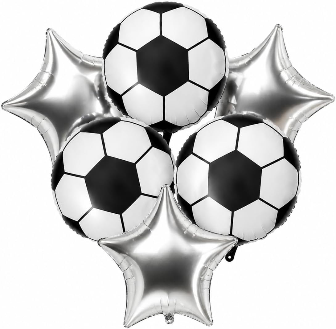 Balões Brasil Futebol Decoração Festa – Camisa Brasil, Bola Futebol, Taça Champion, Balão Redondo 24” – Tema Copa Aniversário Eventos (Kit Bola Futebol Cartelado)