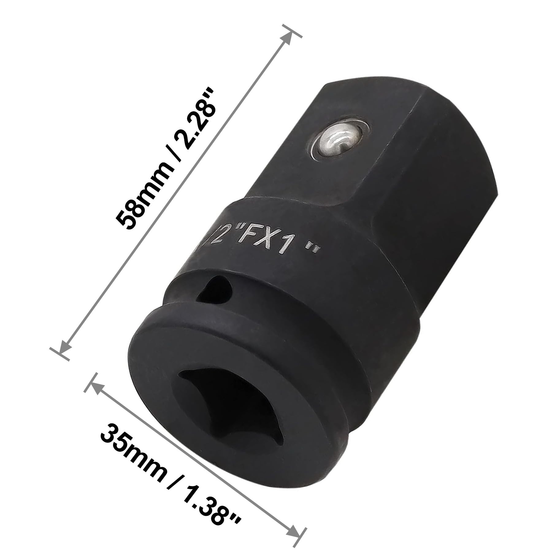 LEPEVNEY 1/2" Drive (Female) x 1" (Male) Impact Socket Adapter, CR-MO Steel, Compatible with Air Impact Wrenches - Image 3