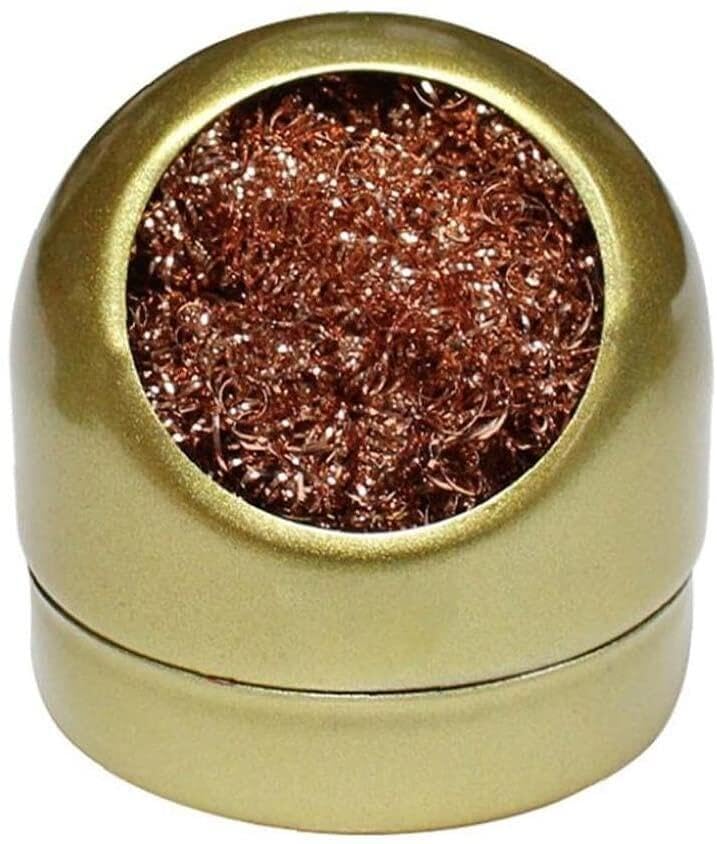 Generic Soldering Tip Iron Cleaner 2pcs Soldering Tip Cleaning Ball and 1pcs Base for Cleaning Solder Irons and Tips Easy to Work, Silver