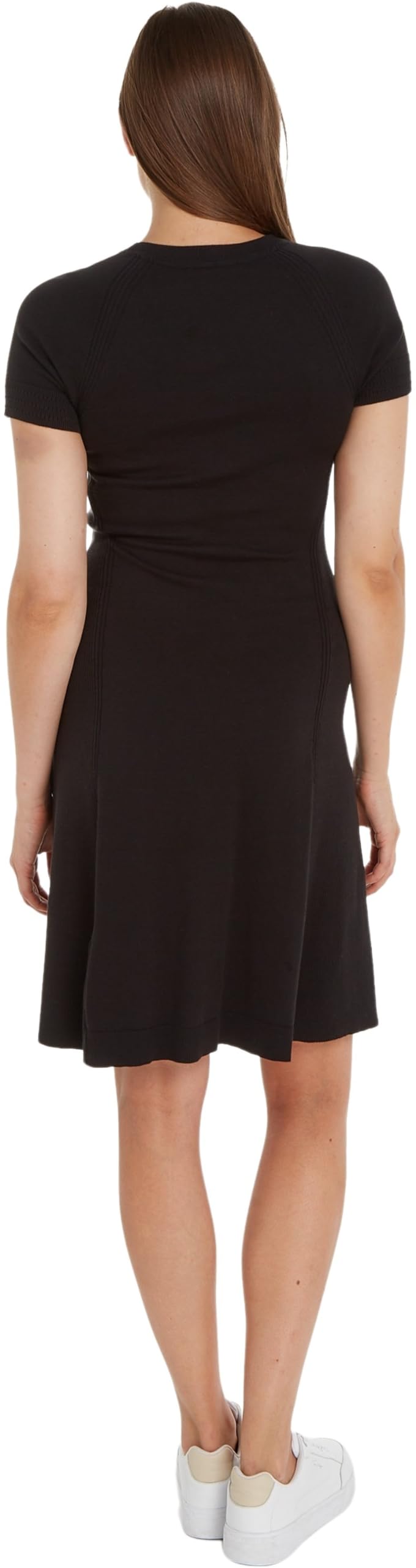 Tommy Hilfiger Vestido para Mujer Midi Dress de Manga Corta