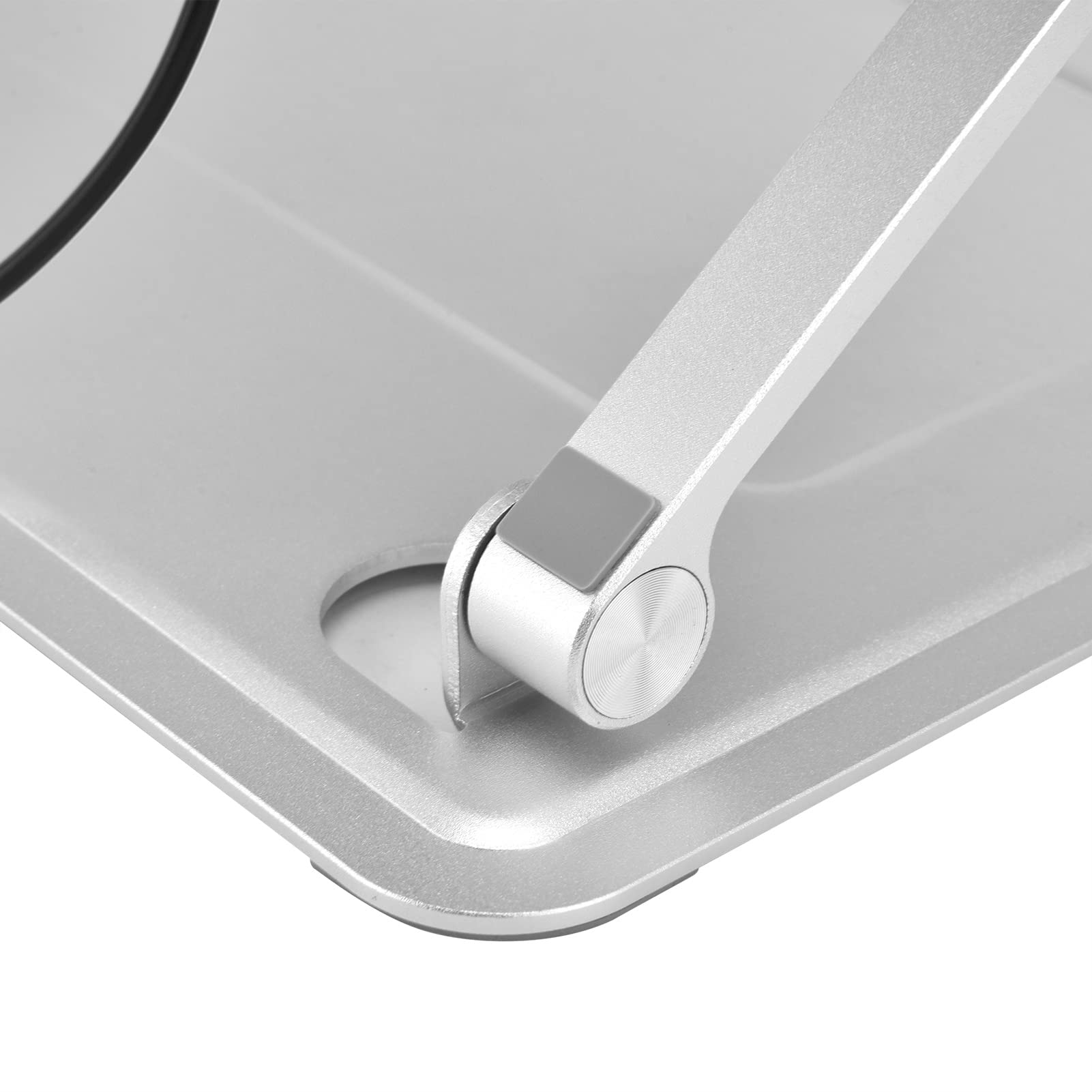Podstawka Pod Laptopa ze Stopu Aluminium Regulowana Podstawka Pod Notebooka Z Wentylatorem Chłodzącym USB Typu C Składany Kształt Z do Laptopów o Przekątnej od 10 do 17,3 Cali Biuro w Domu