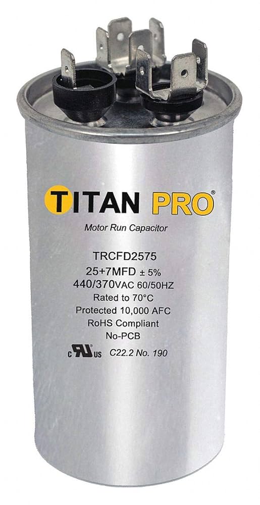 TitanPro TRCFD2575 HVAC Round Dual Motor Run Capacitor 25