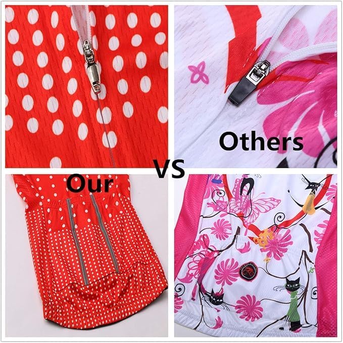 JPOJPO Women's Cycling Jersey Sleeveless Short&Long Sleeve Bike Shirt Half Zipper Road Bicycle Biking Tops CF3 - Image 7