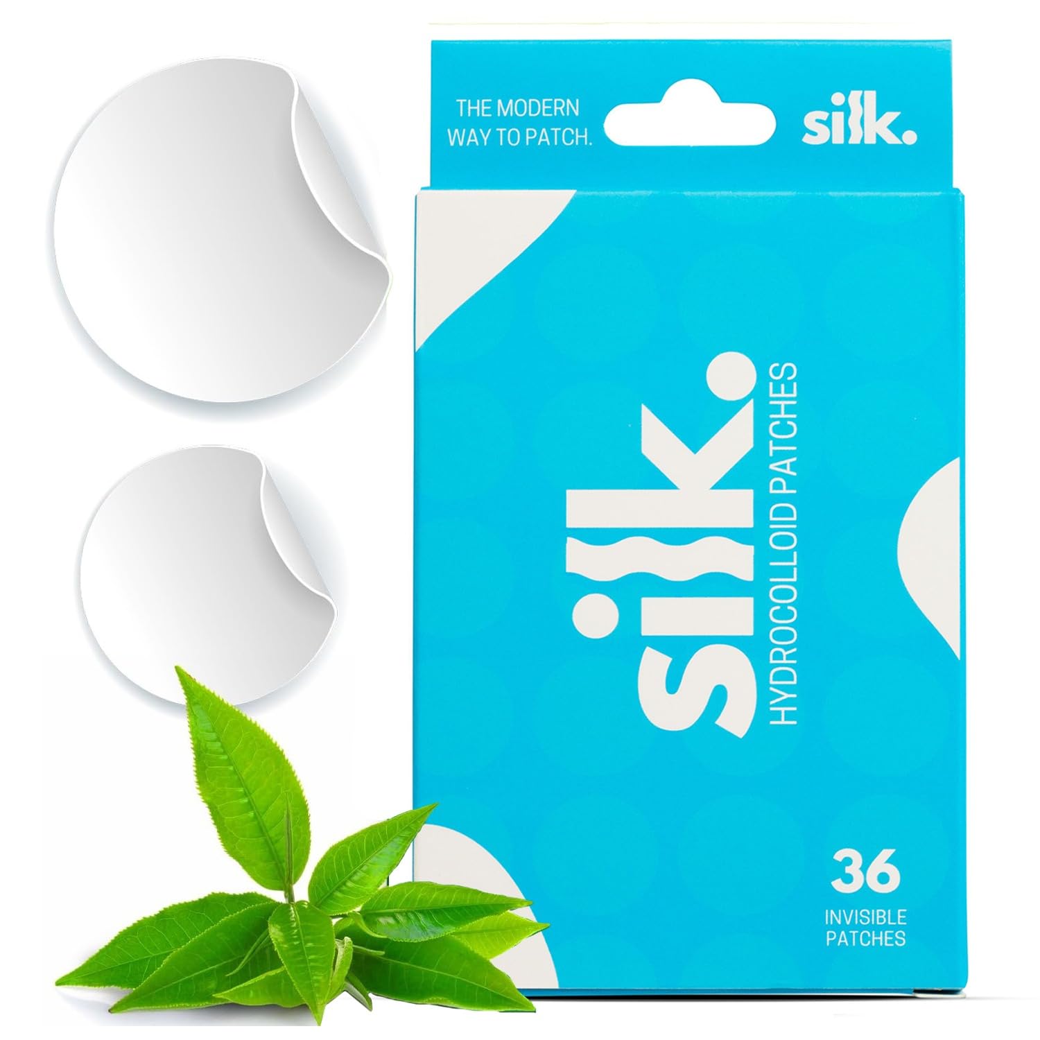 silk Hydrocolloid Pimple Patches for Face - 36 Invisible Patches - Clear Acne Patches with Tea Tree Oil