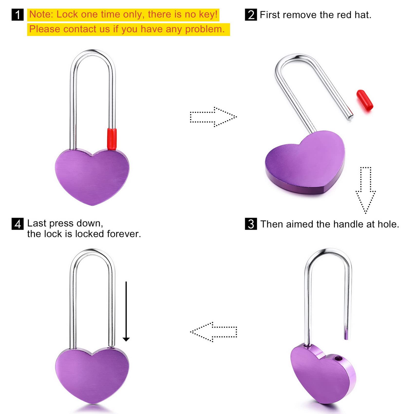 Lucchetto Dell'Amore A Forma Di Cuore Personalizzabile Con Foto, Nome E Data, In Alluminio, Per Coppie E Amici, Regalo San Valentino