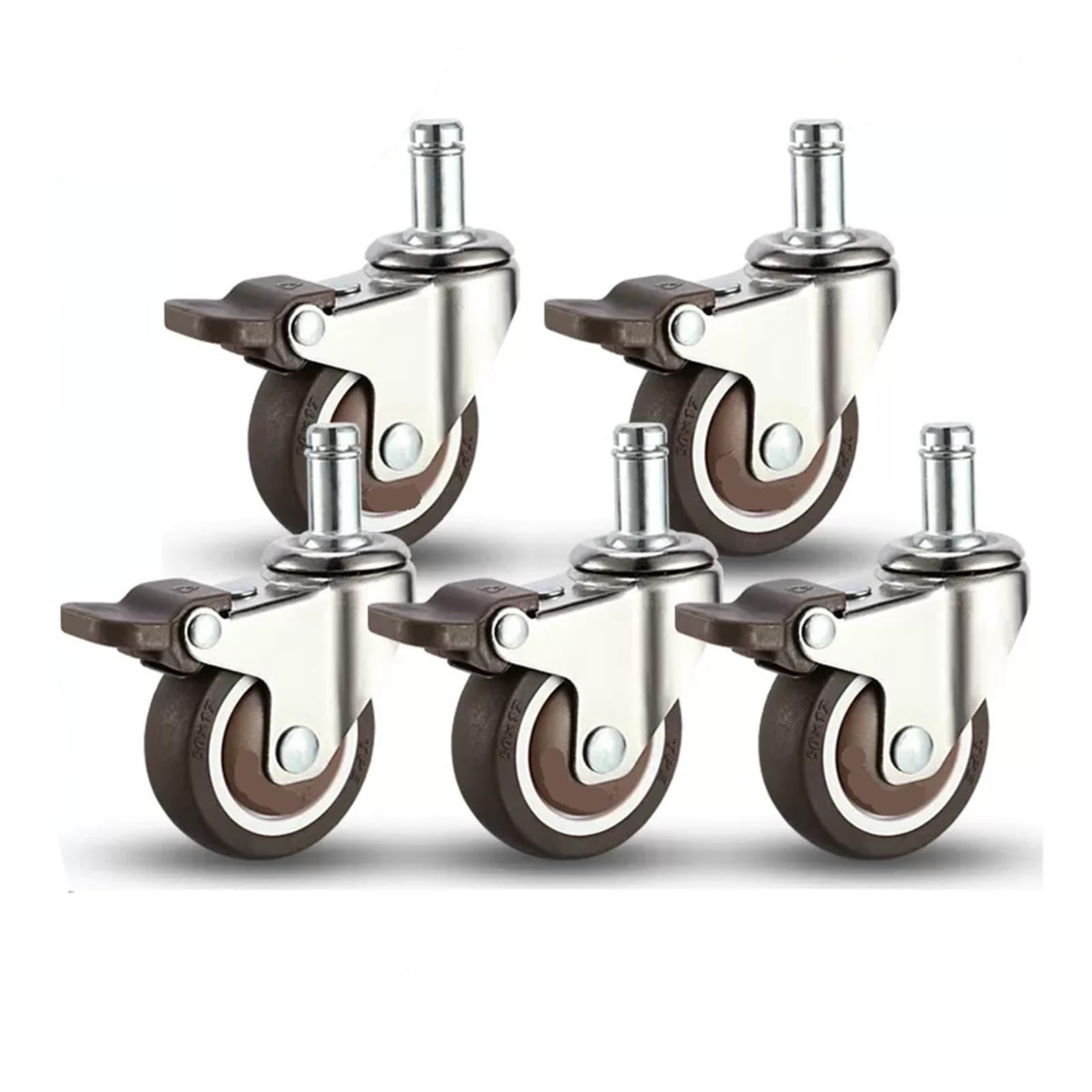 MXXDMOPD 5 Pieces Office Desk Chair Swivel casters with Brake Wheels(5 Brake Wheels)