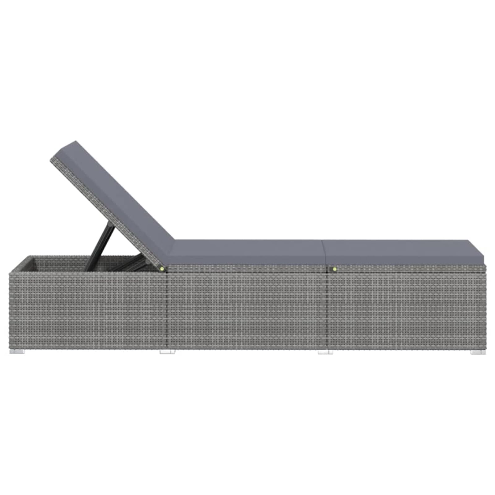 Gecheer Tumbona de Ratan Sintético - Ajustable, Resistente a la Intemperie, 195x60x31 cm, Color Gris Modelo YHSLRZJ-46220ES