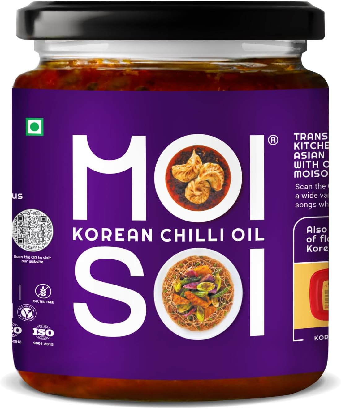 MOI SOI Korean Chilli Oil - 6.17 oz | Chilli Oil Infused with Fermented Black Bean & Roasted Beans | Cook-Spread-Dip