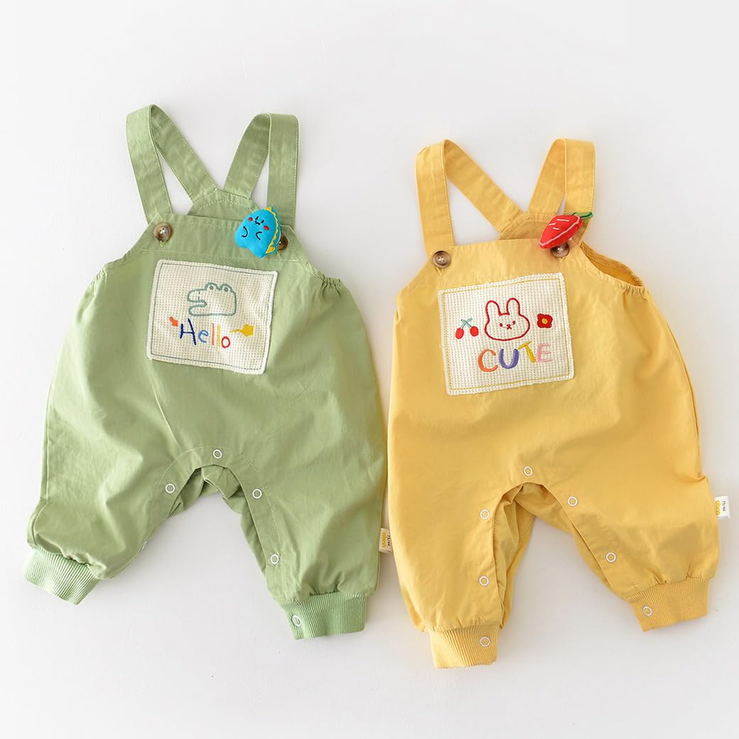 Baby Boys Girls Tuta di jeans Denim Taglia 74/80/86/92/98 Salopette Simpatici pantaloni con bretelle ricamati con cinturini regolabili per ragazzi e ragazze